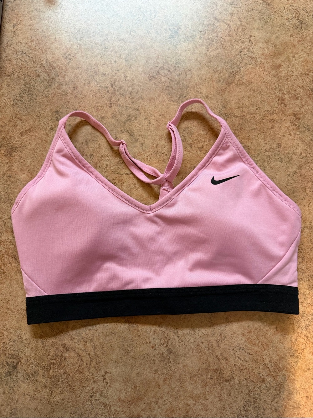 Nike Pink Sports Bra with Black Underband. Size M
